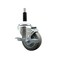 Service Caster 3.5'' SS Gray Poly Swivel 7/8'' Expanding Stem Caster with Brake SCC-SSEX20S3514-PPUB-TLB-78 - alternate 1